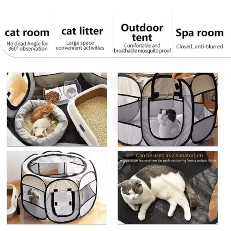 Portable Foldable Cat Tent Outdoor Travel Pet House Playpen 9