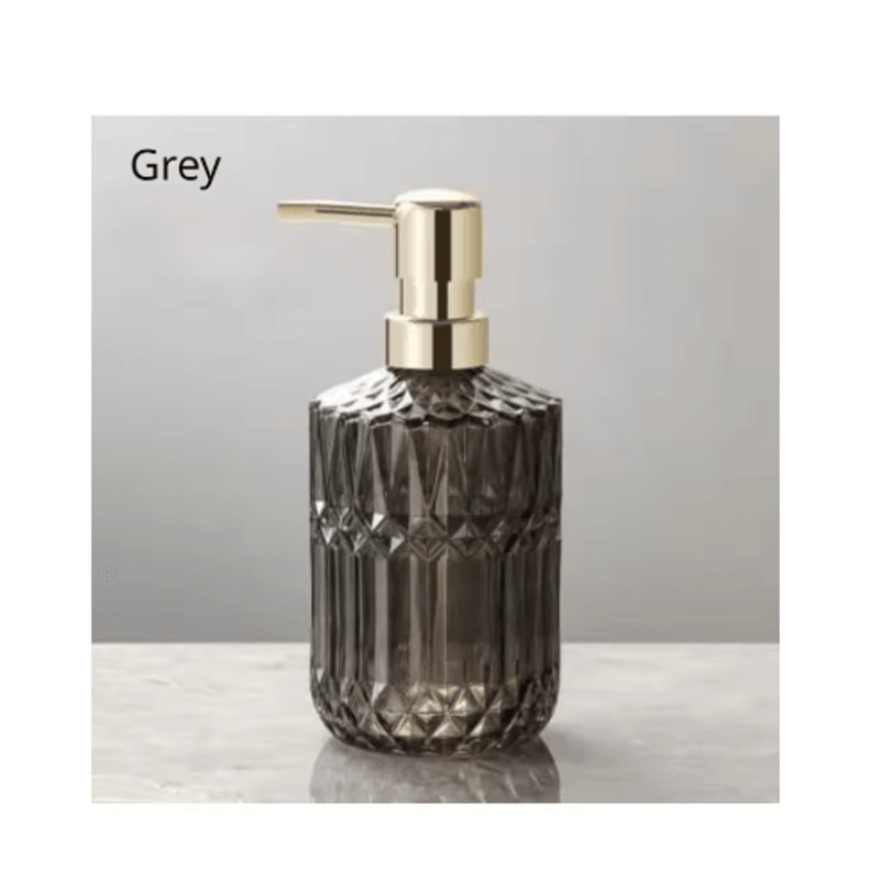 Refillable Glass Soap Dispenser Elegant Bathroom Liquid Soap Pump Bottle 4