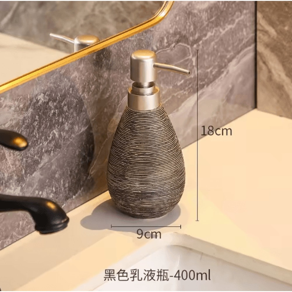Retro Ceramic Soap Dispenser Stylish Pump Bottle For Bathroom Kitchen 4