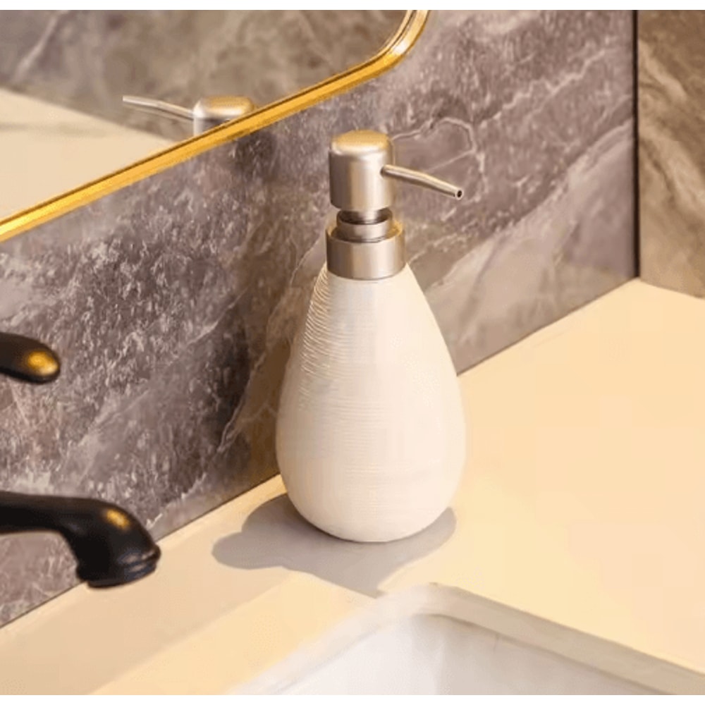 Retro Ceramic Soap Dispenser Stylish Pump Bottle For Bathroom Kitchen 5