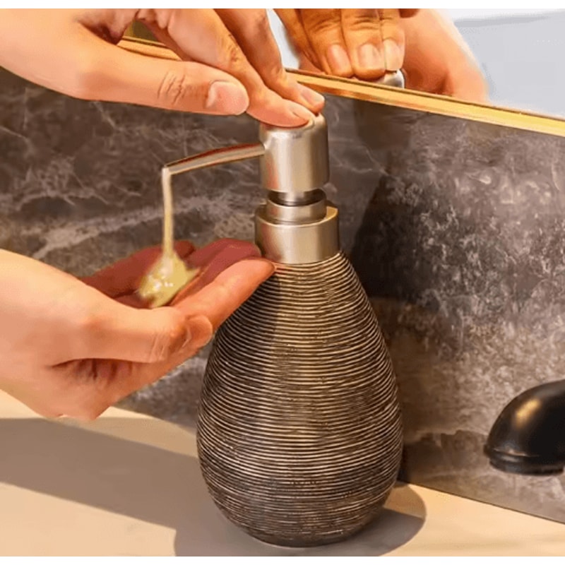 Retro Ceramic Soap Dispenser Stylish Pump Bottle For Bathroom Kitchen 8