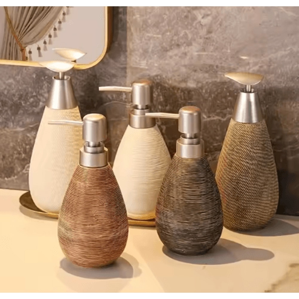 Retro Ceramic Soap Dispenser Stylish Pump Bottle For Bathroom Kitchen 0