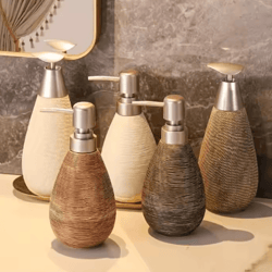 retro ceramic soap dispenser – stylish pump bottle for bathroom & kitchen