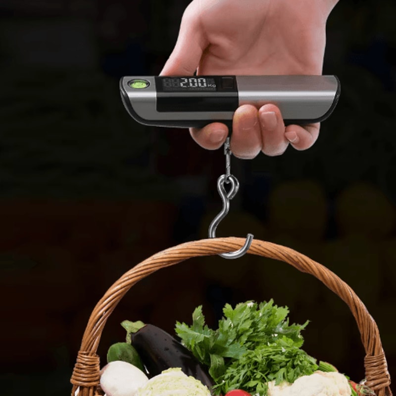 Portable Digital Luggage Scale With Measuring Tape High Precision 50kg Hook Scale 6