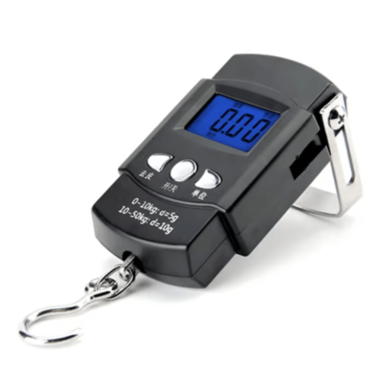 Digital Hanging Scale With Tape Measure 50kg Portable Luggage Fishing Scale 2