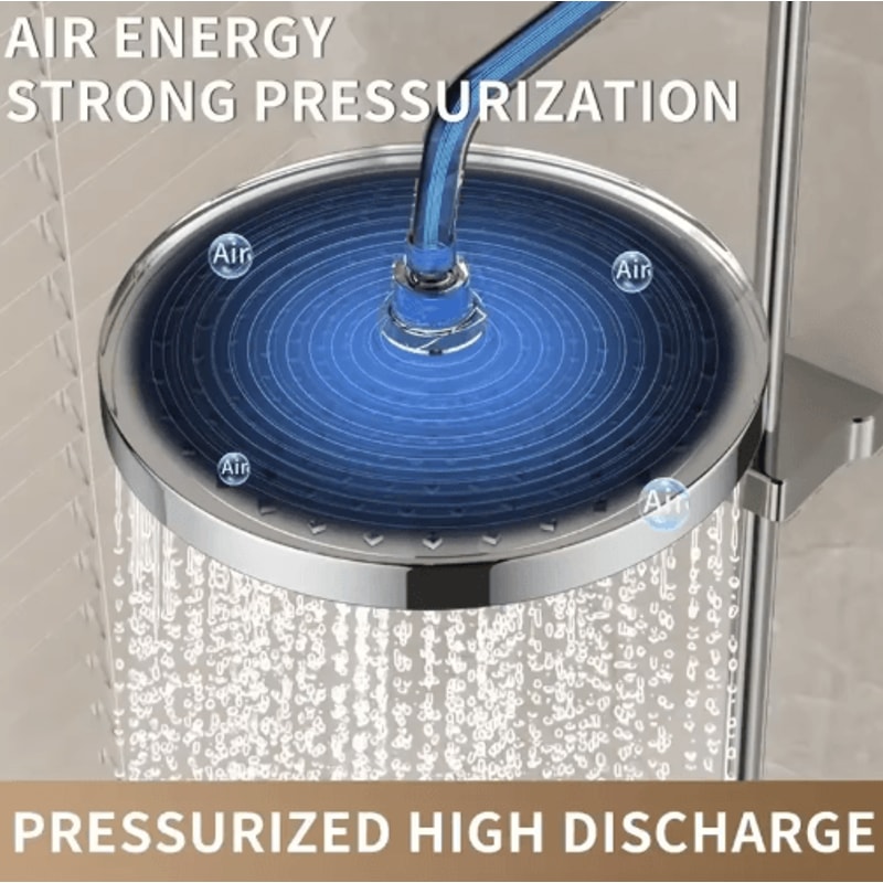 25cm High Pressure Rainfall Shower Head Large Flow Pressurized Bathroom Upgrade 6