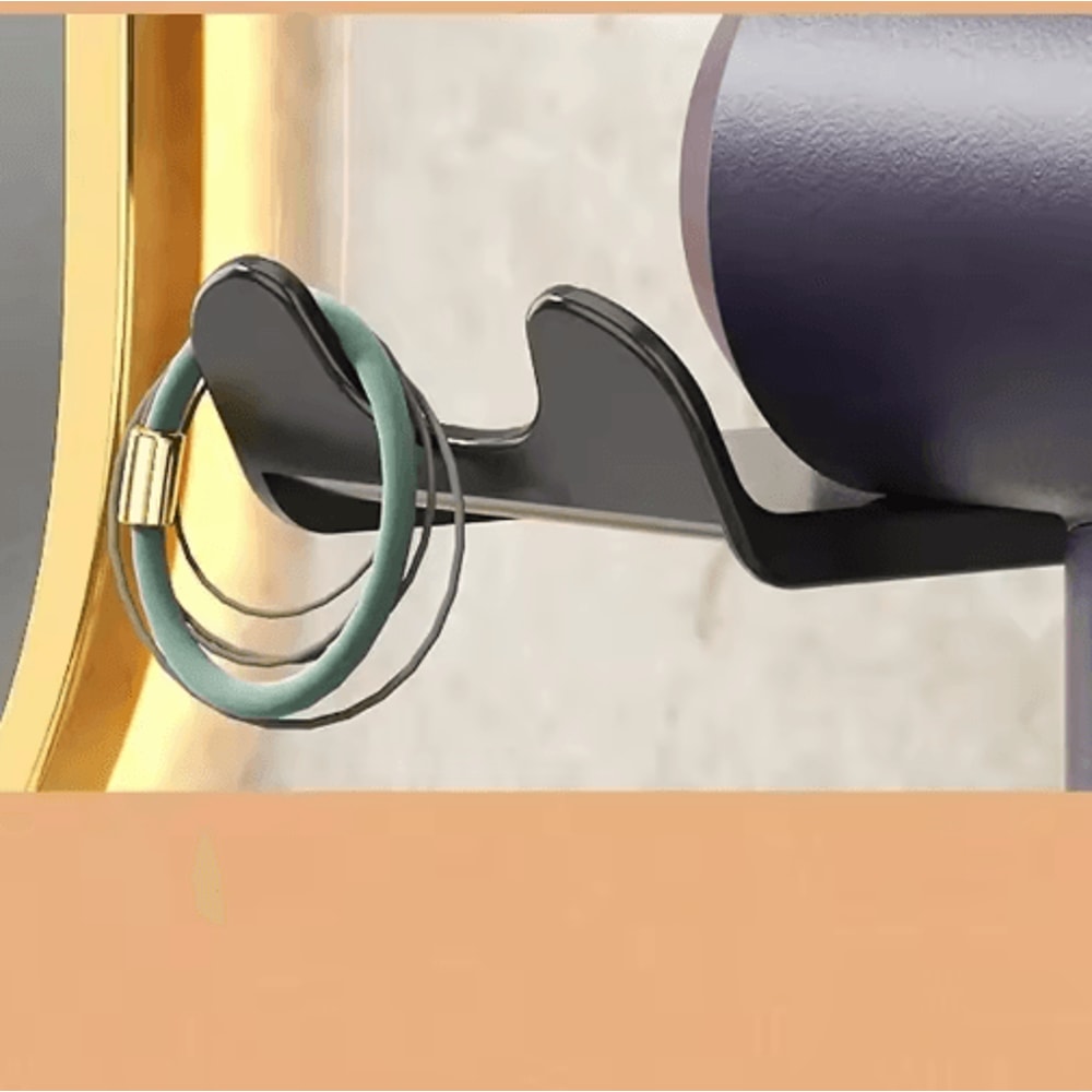 Wall Mounted Hair Dryer Holder No Drill Bathroom Storage Rack Organizer 4