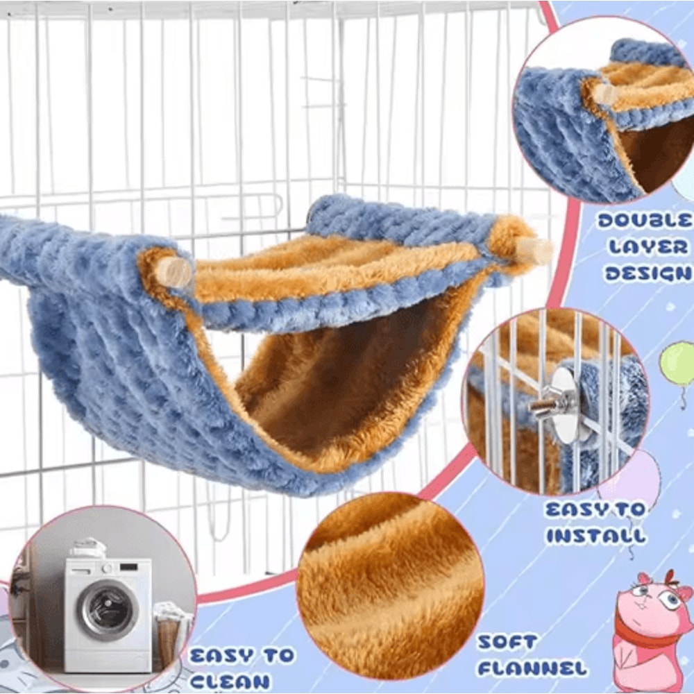 Plush Hamster Hammock Bed Warm Hanging Nest For Small Pets 5