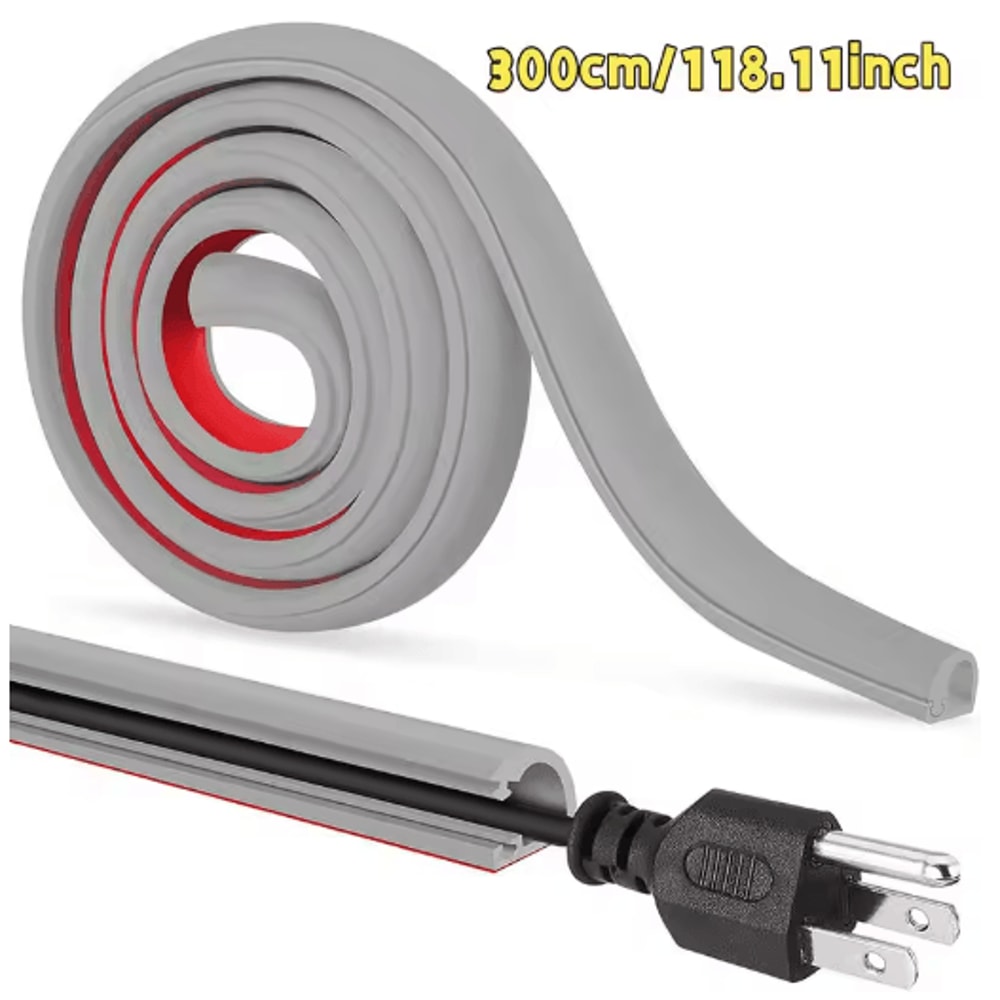 Adhesive Cable Management Channel Invisible Wire Cover Raceway With Cap 2