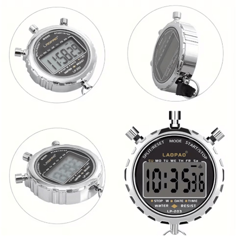 1100 Digital Sports Stopwatch Rainproof Timer For Training Competition 3