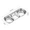 304 Stainless Steel 3Compartment Sauce Tray For BBQ Serving 2