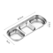 304 Stainless Steel 3Compartment Sauce Tray For BBQ Serving 2