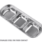 304 Stainless Steel 3Compartment Sauce Tray For BBQ Serving 5
