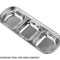 304 Stainless Steel 3Compartment Sauce Tray For BBQ Serving 5