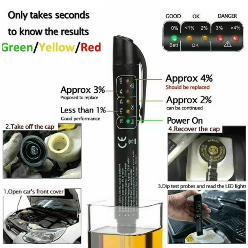 Electronic Brake Fluid Tester Pen For Accurate Moisture Safety Checks 5