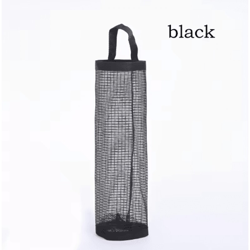 Wall Mounted Foldable Mesh Garbage Bag Holder With Hook Design 2