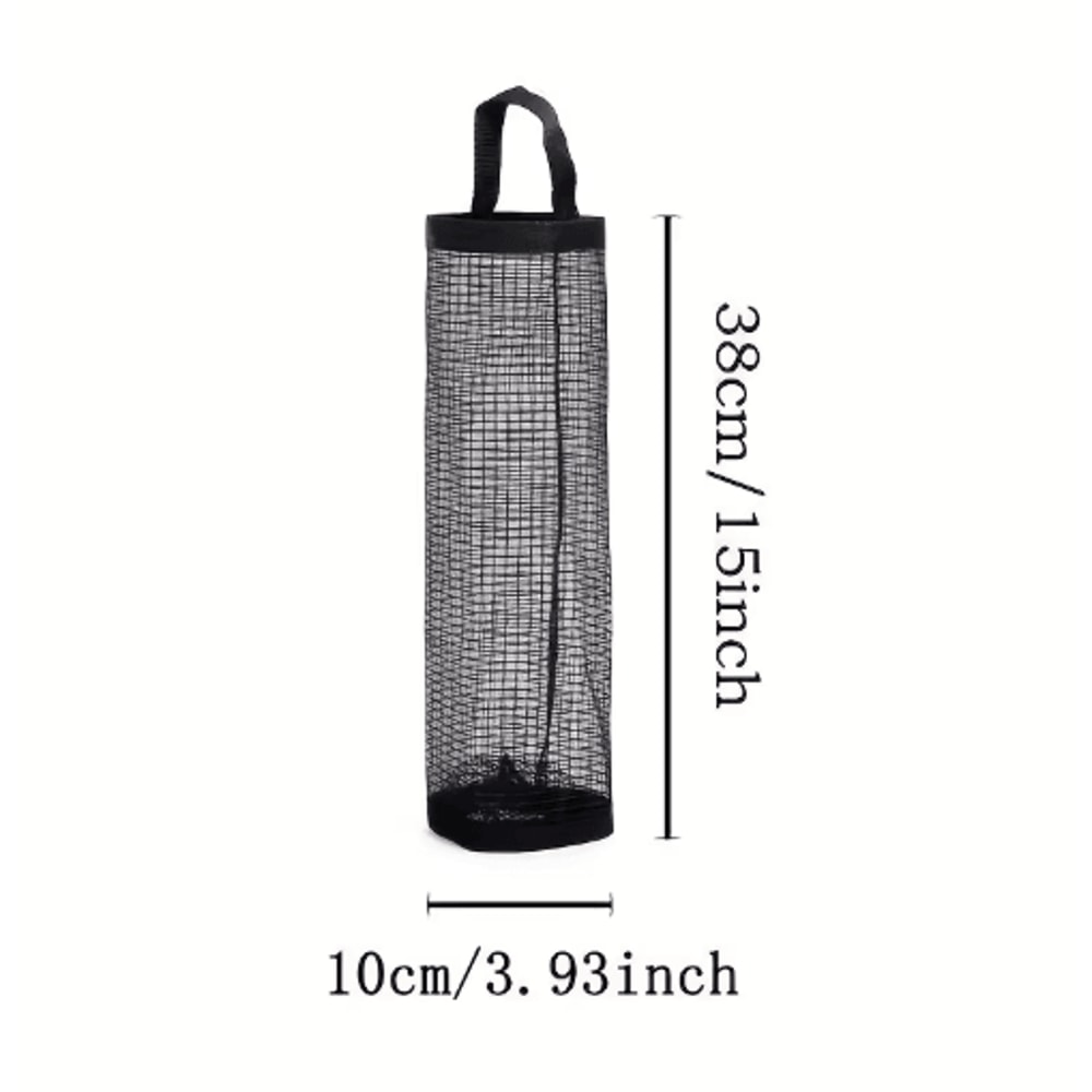 Wall Mounted Foldable Mesh Garbage Bag Holder With Hook Design 7