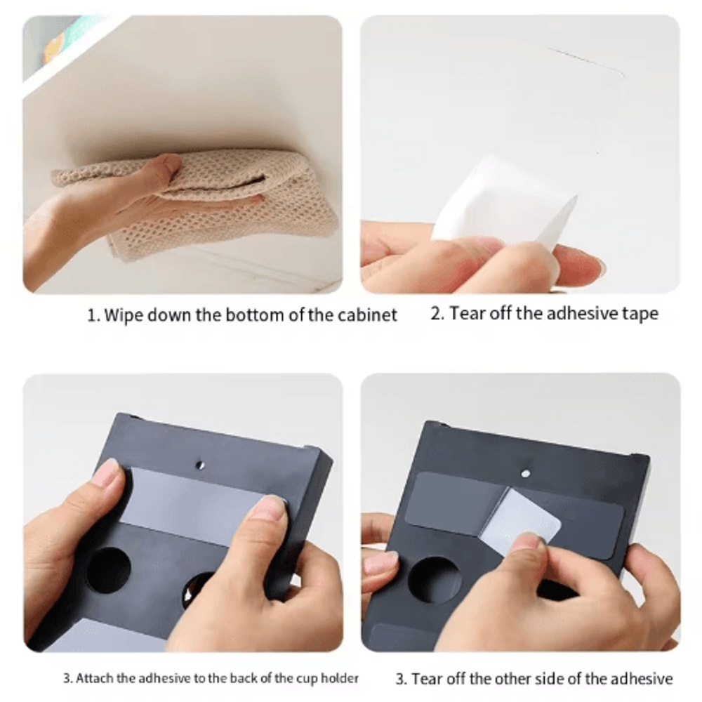 NoDrill Under Cabinet Wine Glass Rack For SpaceSaving Storage 8