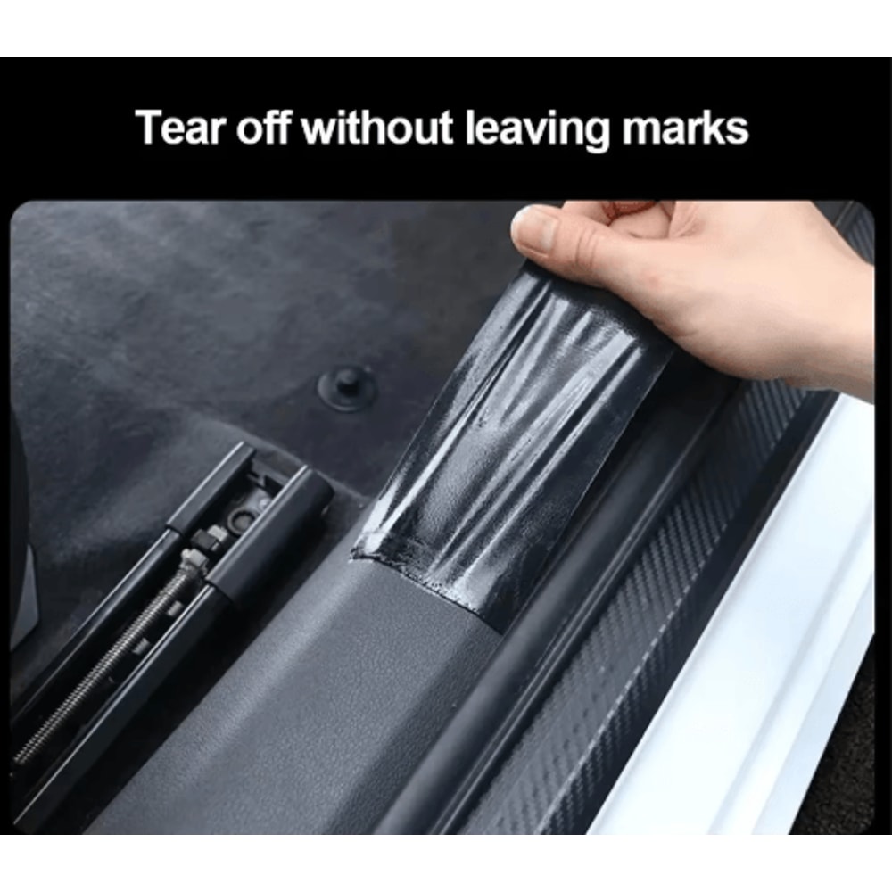 3D Carbon Fiber Car Door Sill Protector Film For Scratch Wear Protection 5