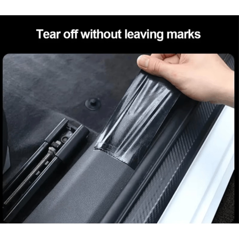 3D Carbon Fiber Car Door Sill Protector Film For Scratch Wear Protection 5