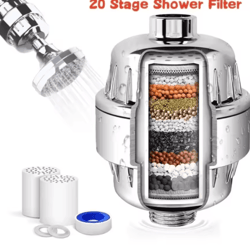 high output shower water filter for chlorine removal & softer skin