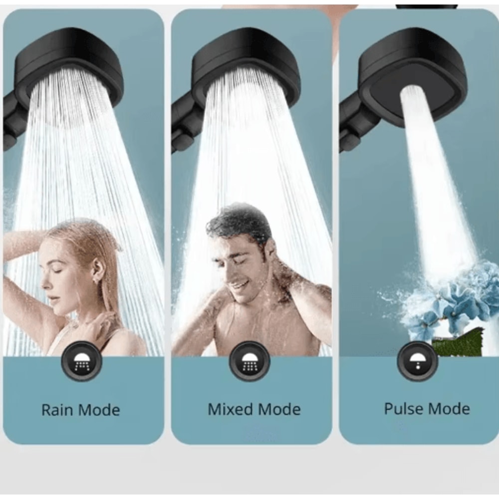 High Pressure 3Mode Shower Head With Water Saving OneTouch Control 0