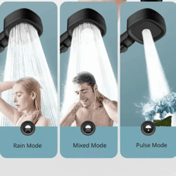 high pressure 3-mode shower head with water saving & one-touch control