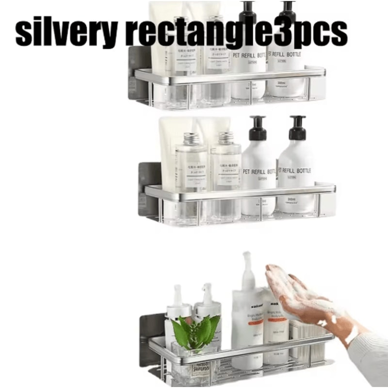 NoDrill Wall Mounted Bathroom Rack For Shower Corner Storage 2