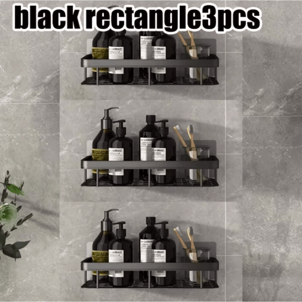 NoDrill Wall Mounted Bathroom Rack For Shower Corner Storage 3