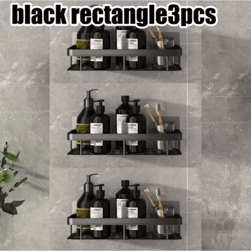 NoDrill Wall Mounted Bathroom Rack For Shower Corner Storage 3