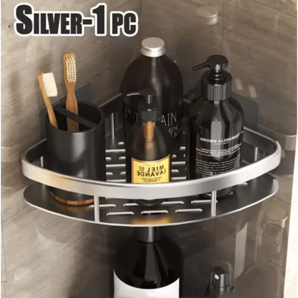 NoDrill Wall Mounted Bathroom Rack For Shower Corner Storage 12