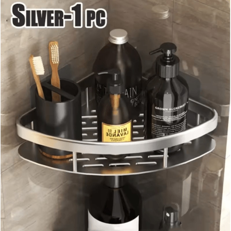 NoDrill Wall Mounted Bathroom Rack For Shower Corner Storage 12