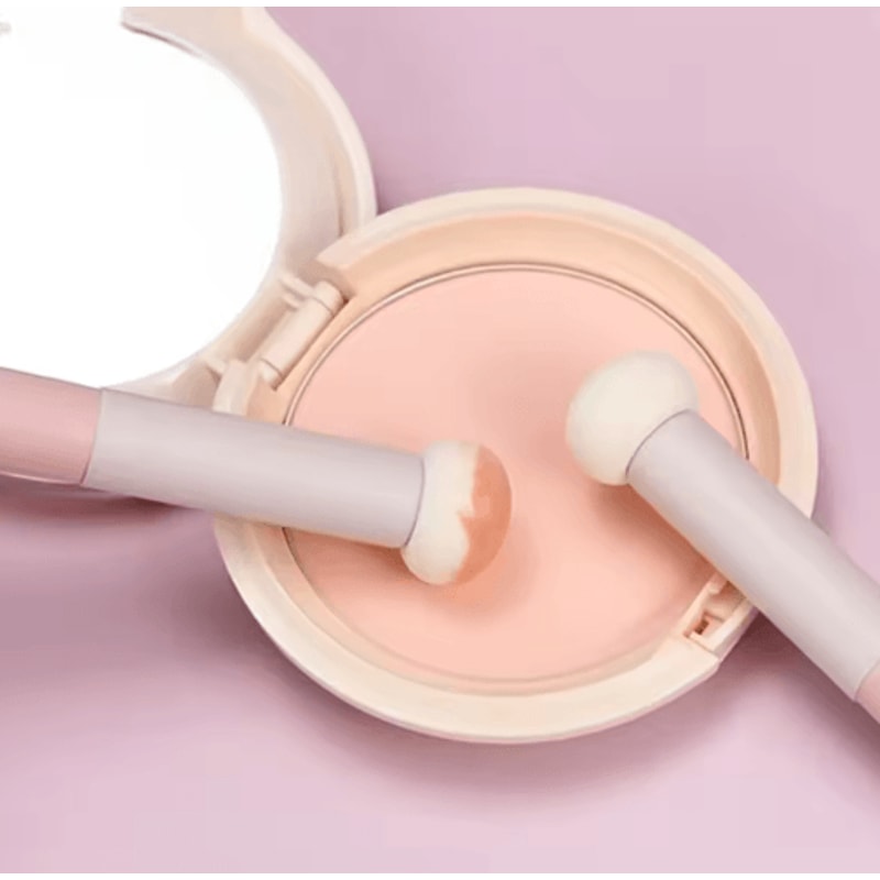 2PCS Precision Concealer Brush Set With Soft Sponge For Flawless Coverage 6