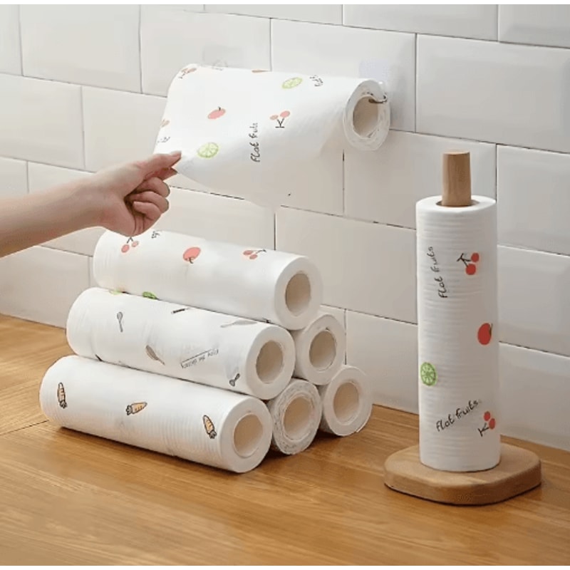 50Sheet Reusable Dishwashing Cloth Roll For Strong GreaseFree Cleaning 0
