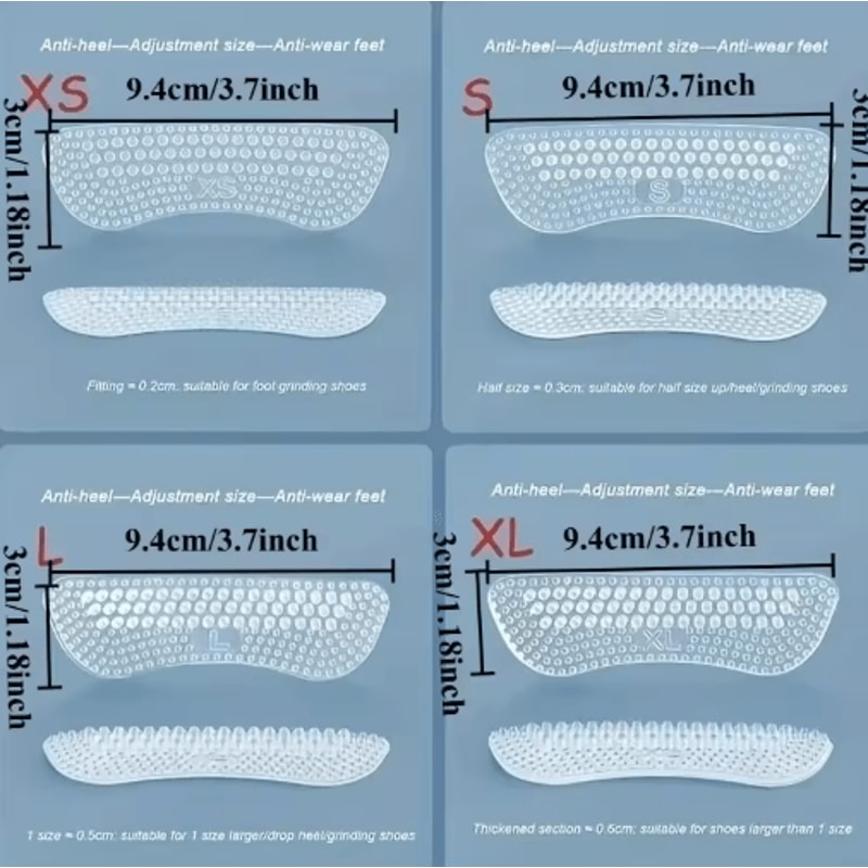 Silicone Heel Grip Inserts For AntiSlip Comfort Blister Protection 9