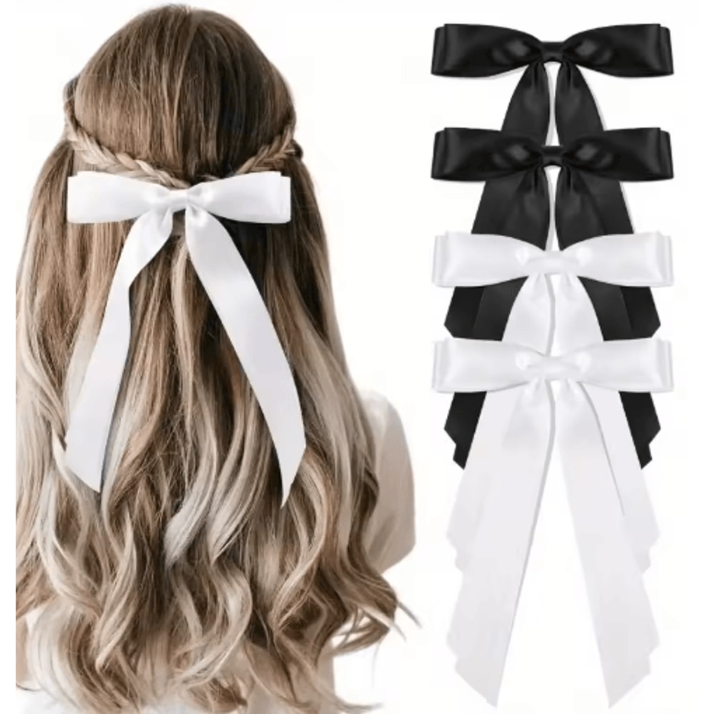 Elegant Satin Ribbon Bow Hair Clip For Stylish Everyday Party Looks 8