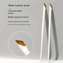 angled eyeliner & eyebrow brush for precise eye makeup application