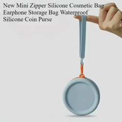 mini silicone makeup bag with zipper for waterproof travel storage