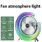 Portable USB Desk Fan With 180 Rotation Colorful LED Light 0