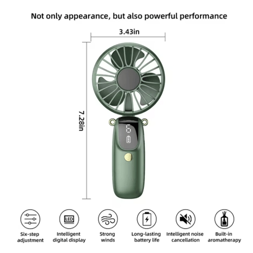 3in1 Portable Hand Fan USB Rechargeable Mini Desk Neck Fan With Phone Holder 5