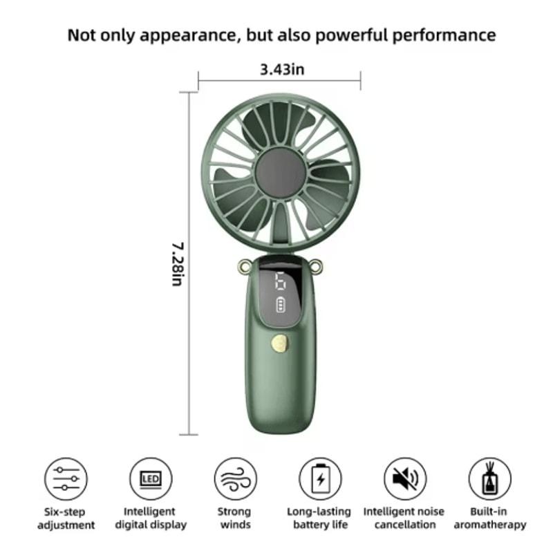 3in1 Portable Hand Fan USB Rechargeable Mini Desk Neck Fan With Phone Holder 5