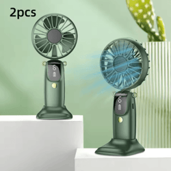 3-in-1 portable hand fan – usb rechargeable mini desk & neck fan with phone holder