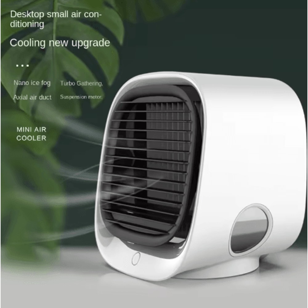 Mini USB Air Cooler Desktop Cooling Fan With Humidifier Mist Spray 1