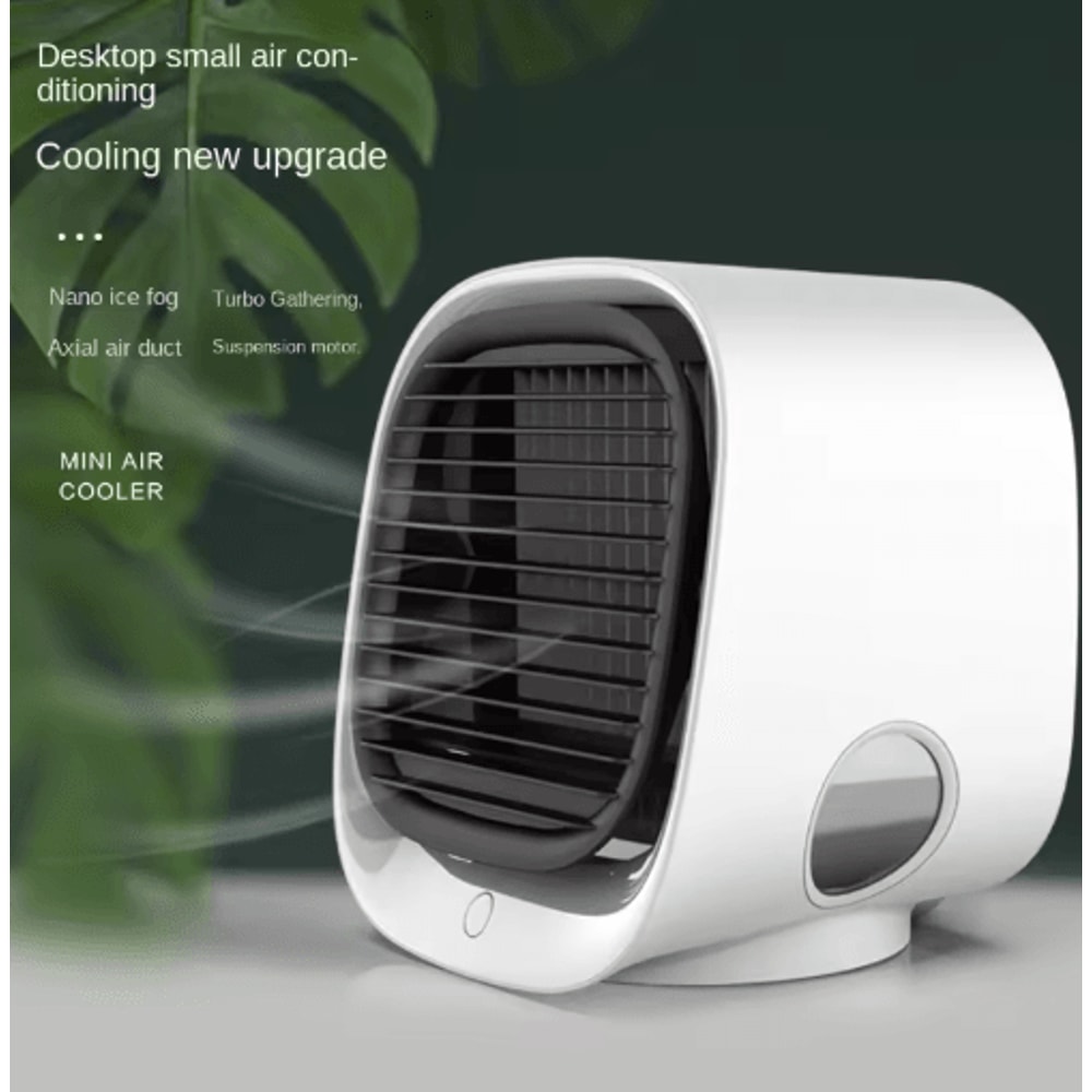 Mini USB Air Cooler Desktop Cooling Fan With Humidifier Mist Spray 4