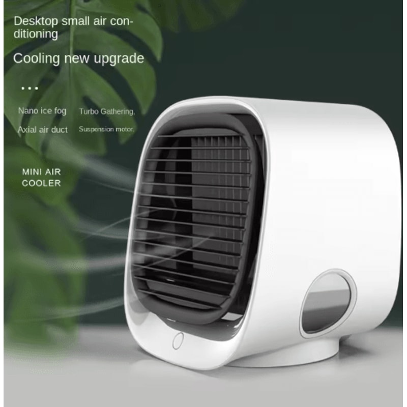 Mini USB Air Cooler Desktop Cooling Fan With Humidifier Mist Spray 4