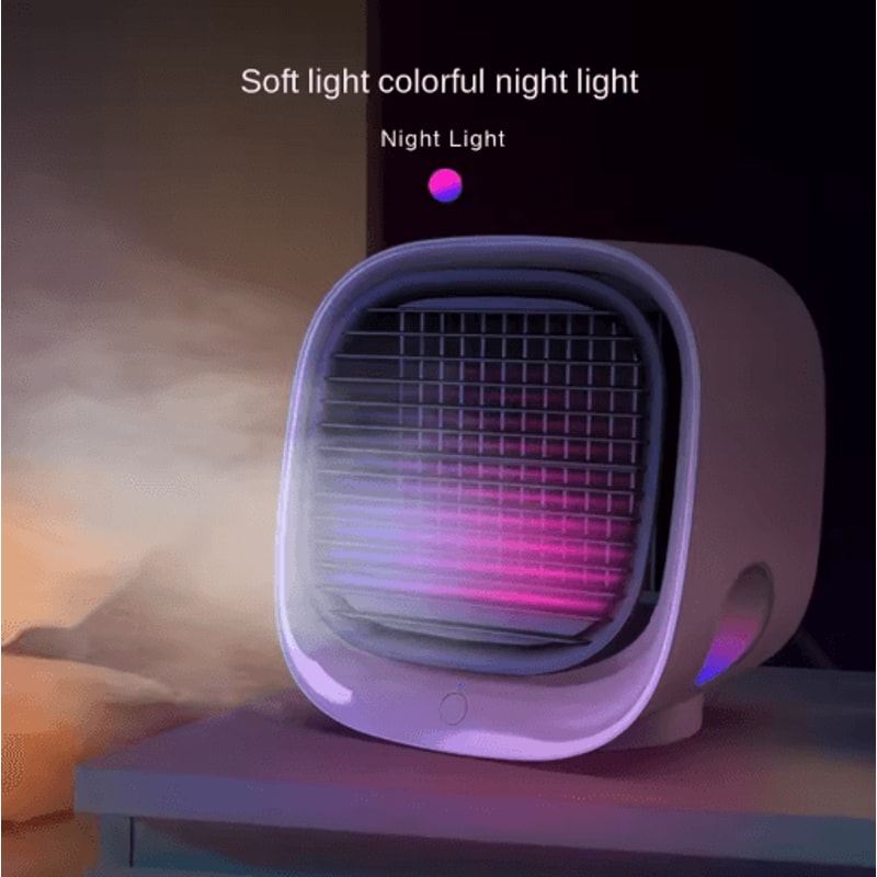 Mini USB Air Cooler Desktop Cooling Fan With Humidifier Mist Spray 5