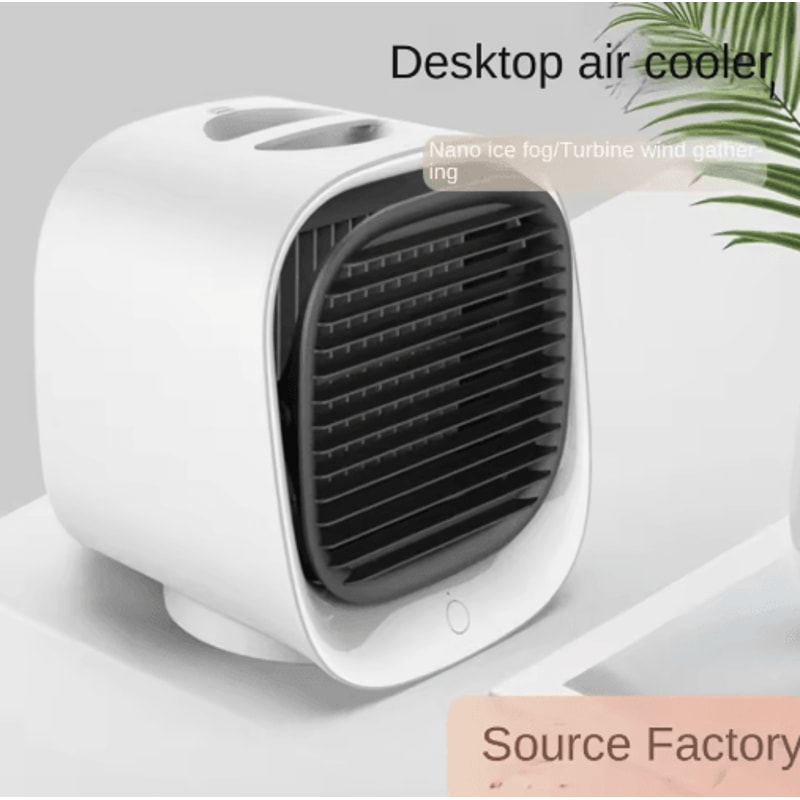 Mini USB Air Cooler Desktop Cooling Fan With Humidifier Mist Spray 6