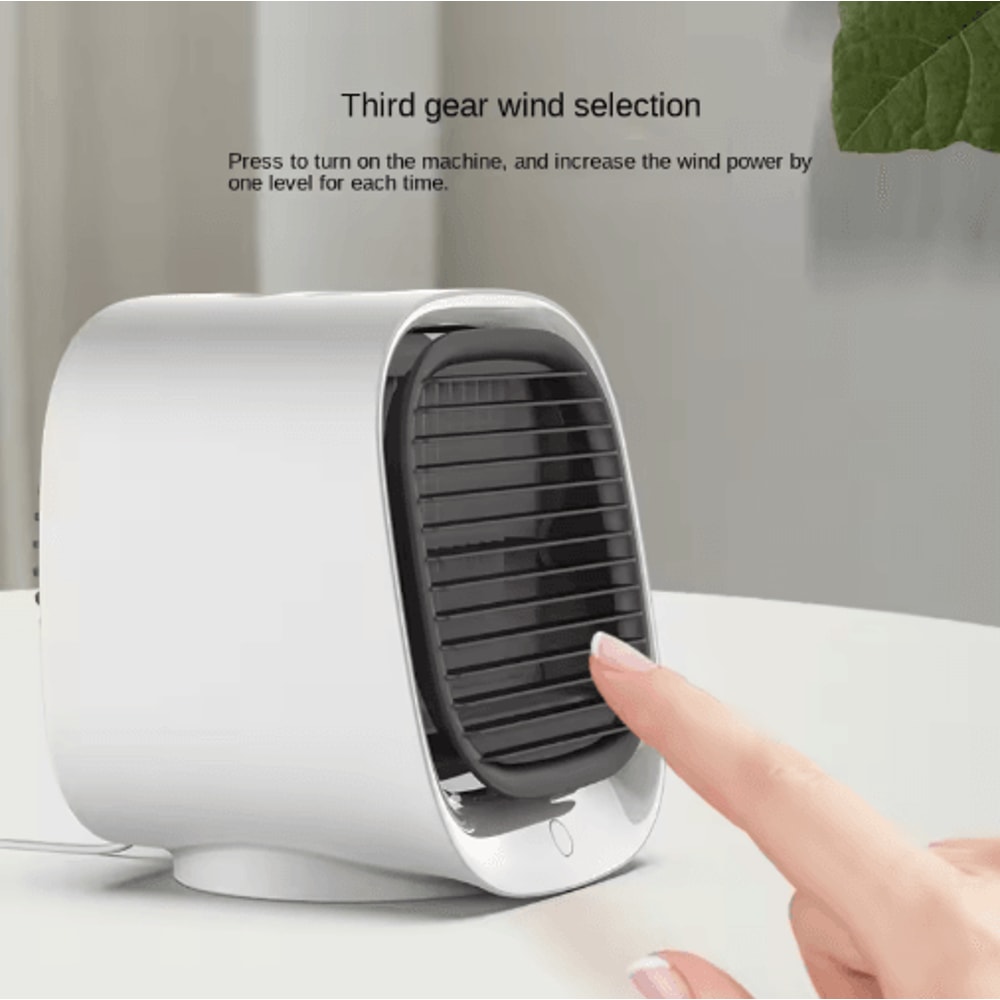 Mini USB Air Cooler Desktop Cooling Fan With Humidifier Mist Spray 7