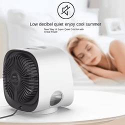 mini usb air cooler – desktop cooling fan with humidifier & mist spray