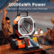 20000mAh Battery Operated Portable Camping Fan With LED Light Rechargeable Desk Outdoor Fan 7